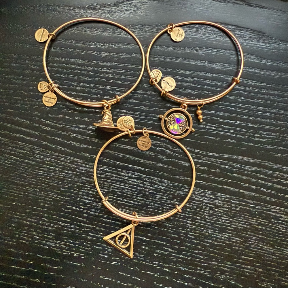 Harry Potter Alex and Ani Gold Charm Bangle Set